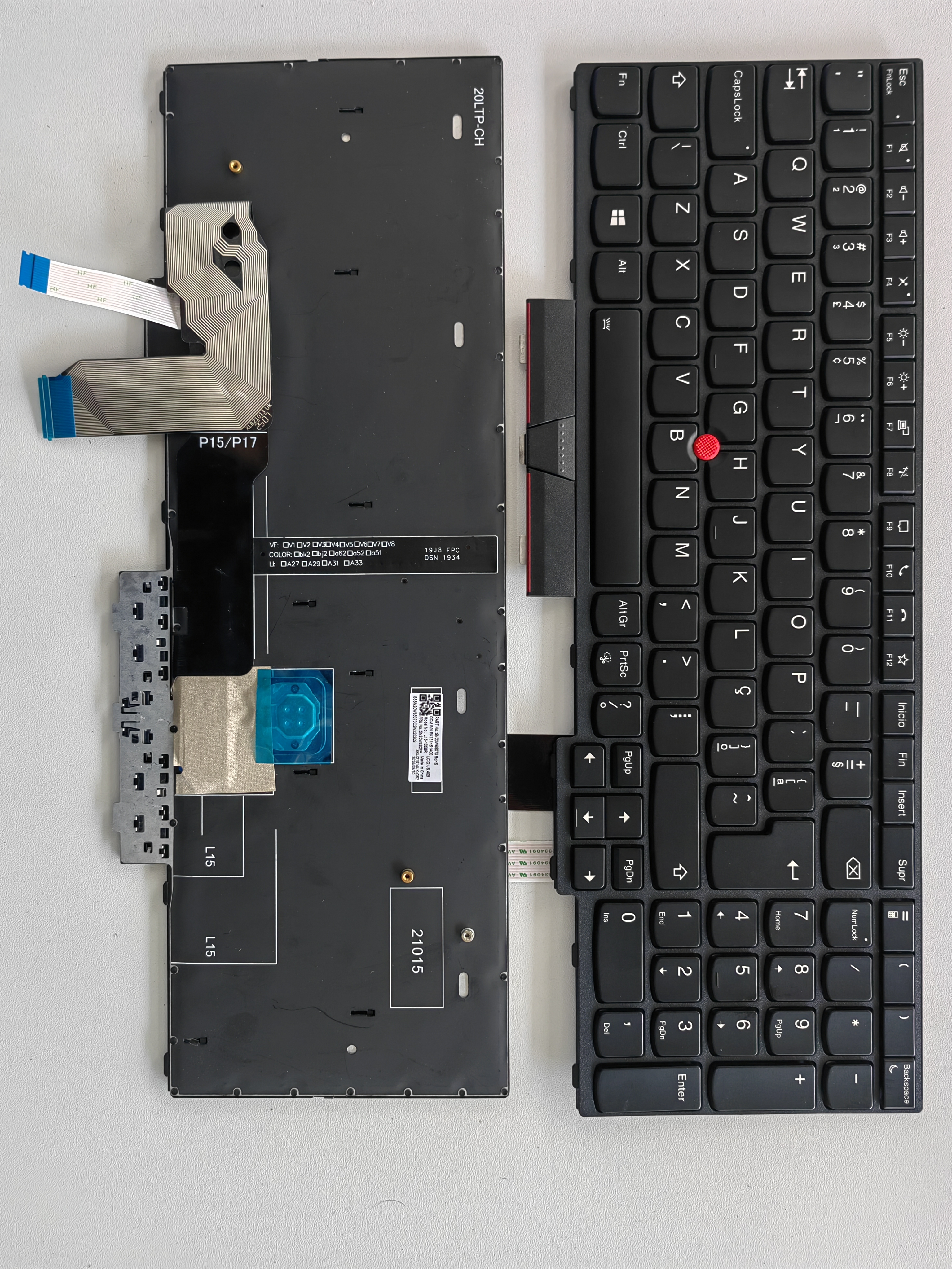 Picture of New Replacement Laptop Keyboard For IBM T15G/P15/P17 BLACK FRAME BLACK With Point Backlit (OEM) BR Layout